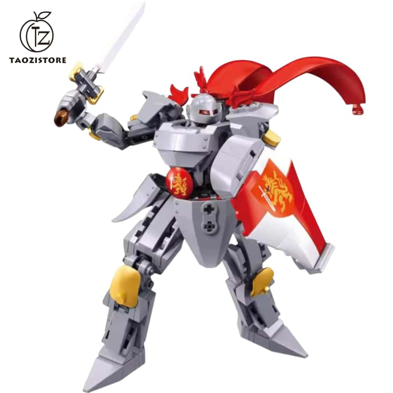 Sword and Shield Knight Manned Mecha Robot Building Blocks Set, Guardian City Transformer Mecha Model Kit, (209+ Pieces) Cool Knight Robot Toy, Suitable for Adults and Children Christmas Birthday Gifts