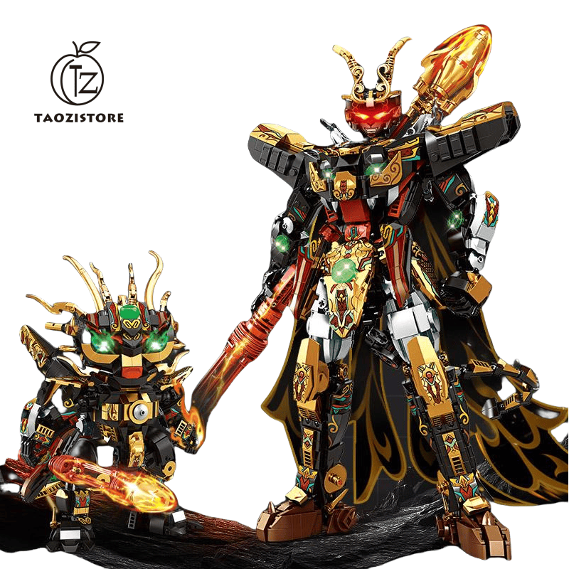 Building blocks, Destiny Man, Monkey King, mecha puzzle assembly toy, boy model, Monkey King gift, 2025 new style [cloak + golden hoop + double transformation form]