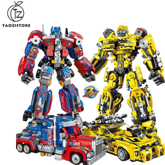 Transformers Optimus Prime building blocks Wasp mecha robot two-piece set Cool urban mecha warrior toys, holiday gifts for adults and children