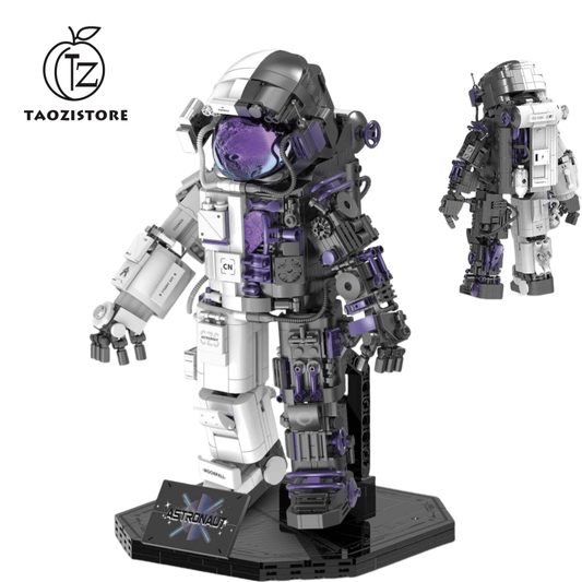 Space Astronaut Adult Building Blocks Set, Cyborg Astronaut Action Model with Display Stand, Suitable for Office Home Decoration, Spaceman Toy Gift, Suitable for 8-14 Years Old Boys and Girls