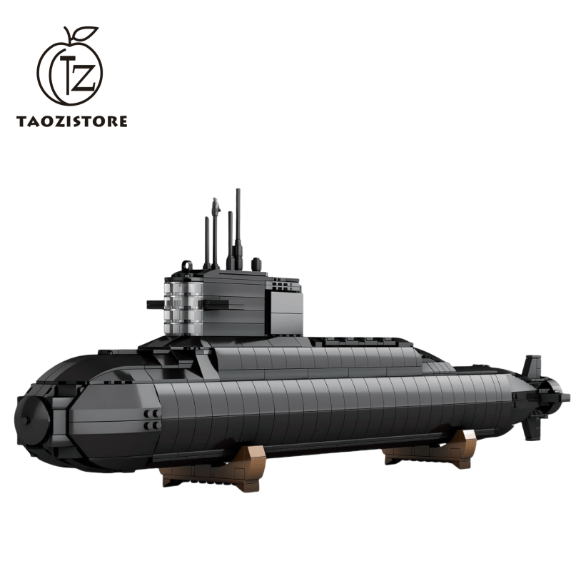 Nuclear Submarine Building Blocks Set - Military Submarine Toy with Light, WWII Historical Collectible Home Decor Battleship Building Set, Gift for Boys Teens Adults