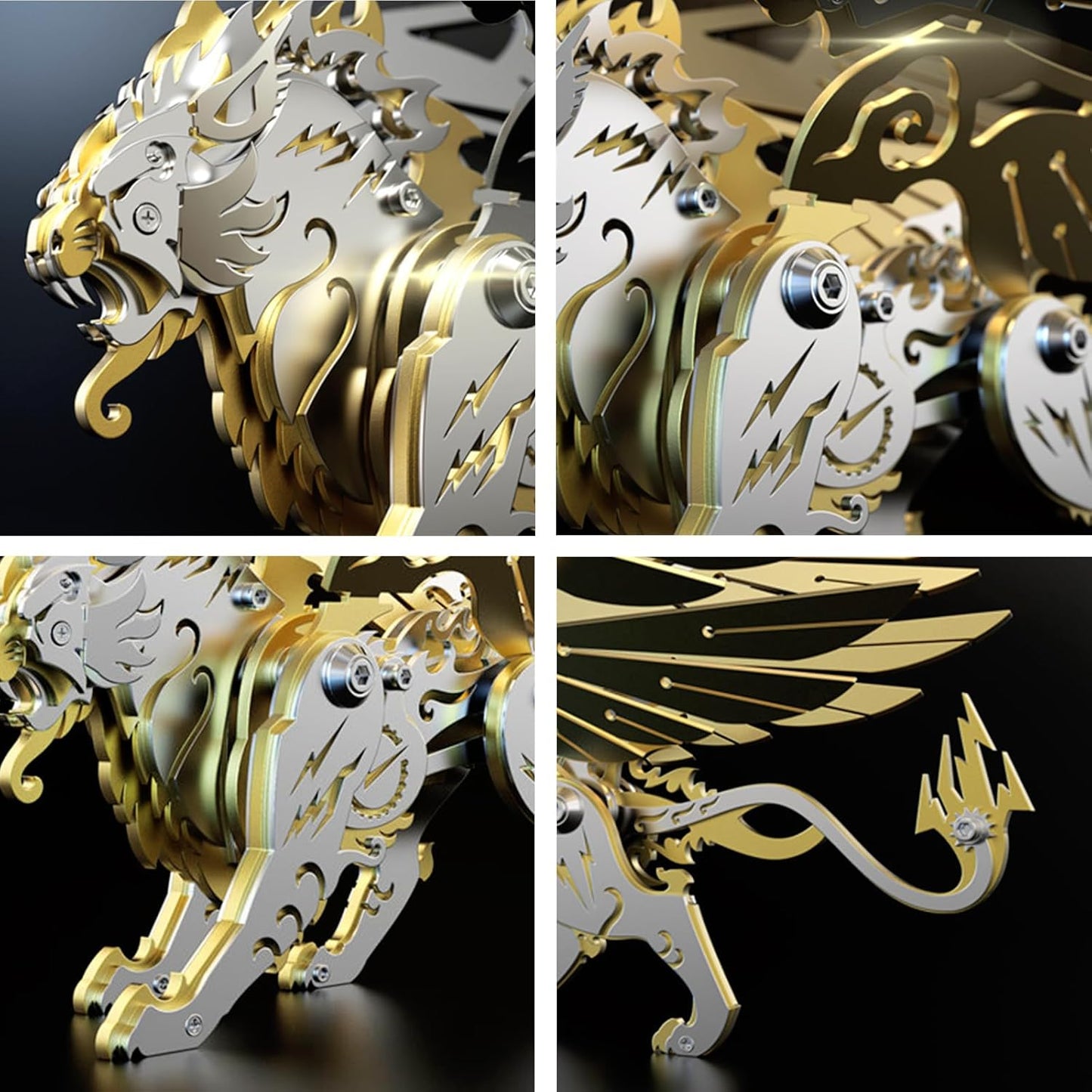 FILASLFT 3D Metal Puzzles for Adults,3D Metal Model Kits Mechanical Golden White Tiger,Steel 3D Puzzles Stainless Steel Ornaments for Adults Home Decor Art Craft Gifts Toys., 16.2cm*12.1cm*15.7cm Brand: FILASLFT