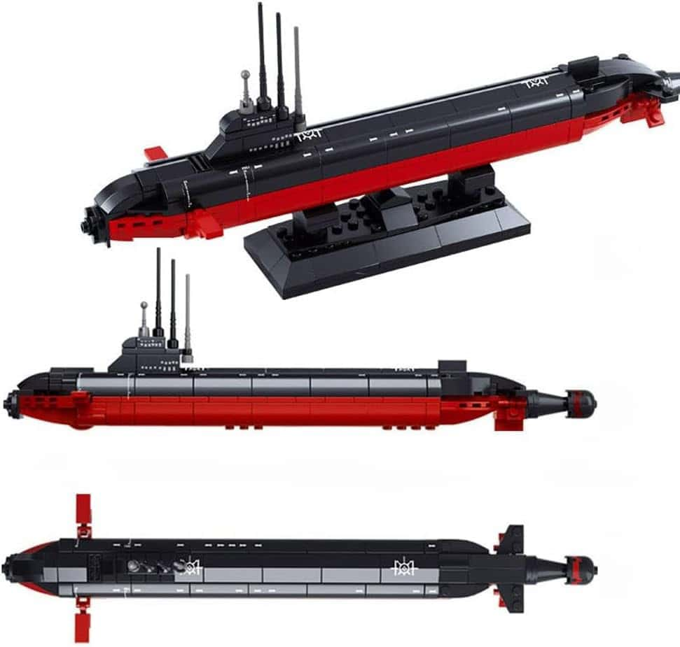 Navy nuclear submarine building block model toy, suitable for boys over 6 years old, 193 pieces