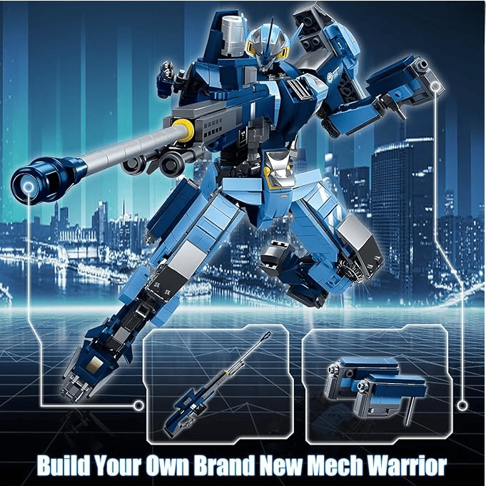 Mech Robot Building Blocks Set (For Adults), 752 Pieces Cool Warrior Model Set, City Justice Hero Toy Set, Best Gift for Teen Boys Aged 6 7 8 9 10+,