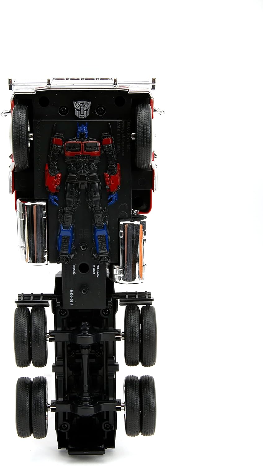 Transformers Beasts Rise 1:24 Optimus Prime with Robot Chassis Diecast Car, Toys for Kids and Adults