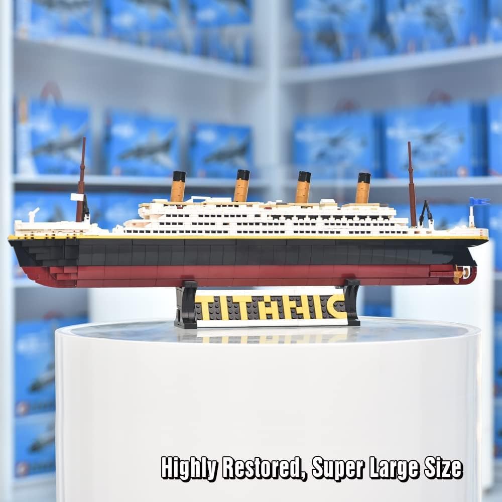 Large Titanic Model Building Blocks Set, 1333 Pieces Adult Challenging Giant Titanic Cruise Ship Model Building Blocks Set Toys, Suitable for 10 11 12 13 14 15 16 Years Old