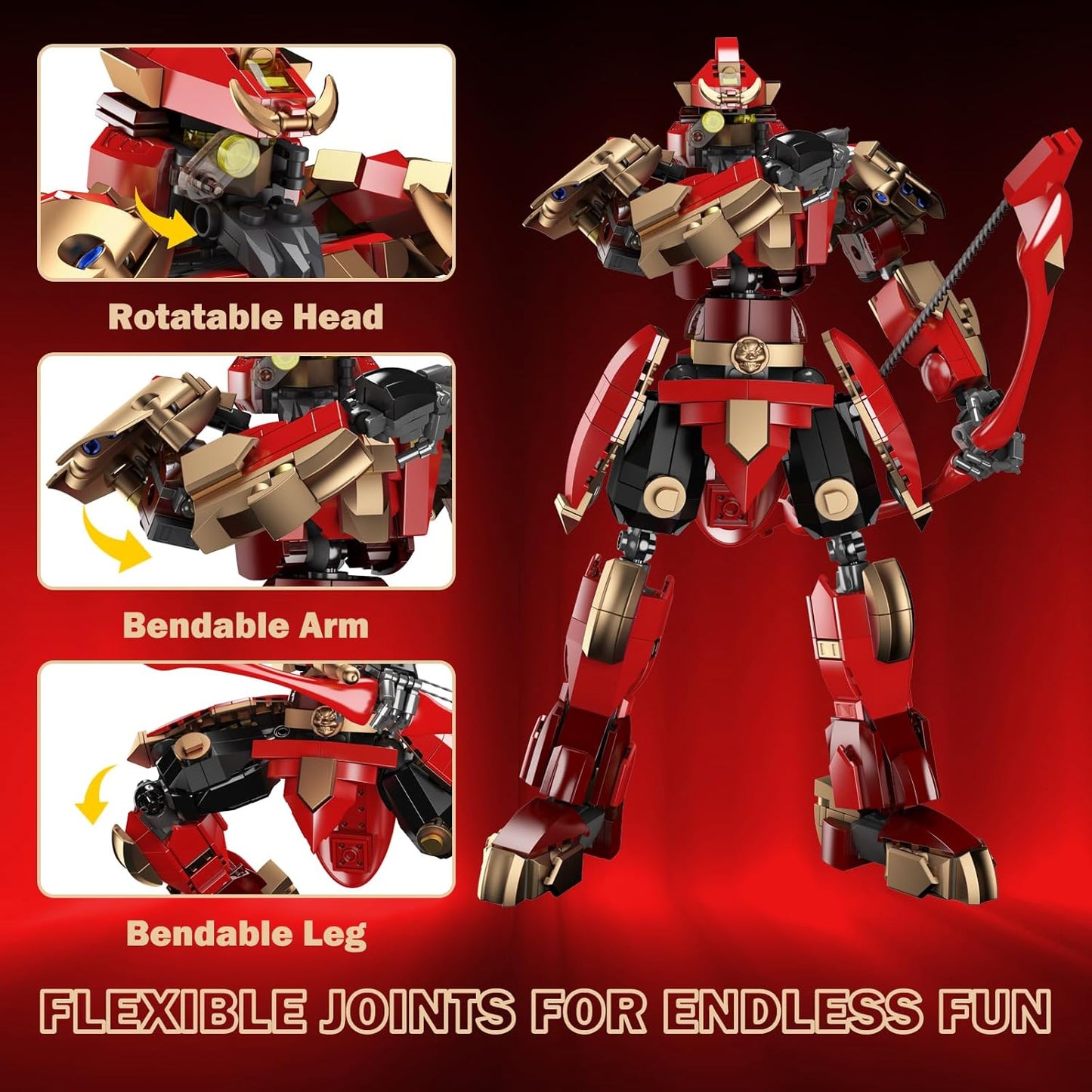 Mech Robot Building Block Toys, Cool Warrior Hero Mech Model Set, Collectible Action Figure Mech Toy Gift, Suitable for Adults and Children Over 8 9 10 11 12 13 14 Years Old, Building Set