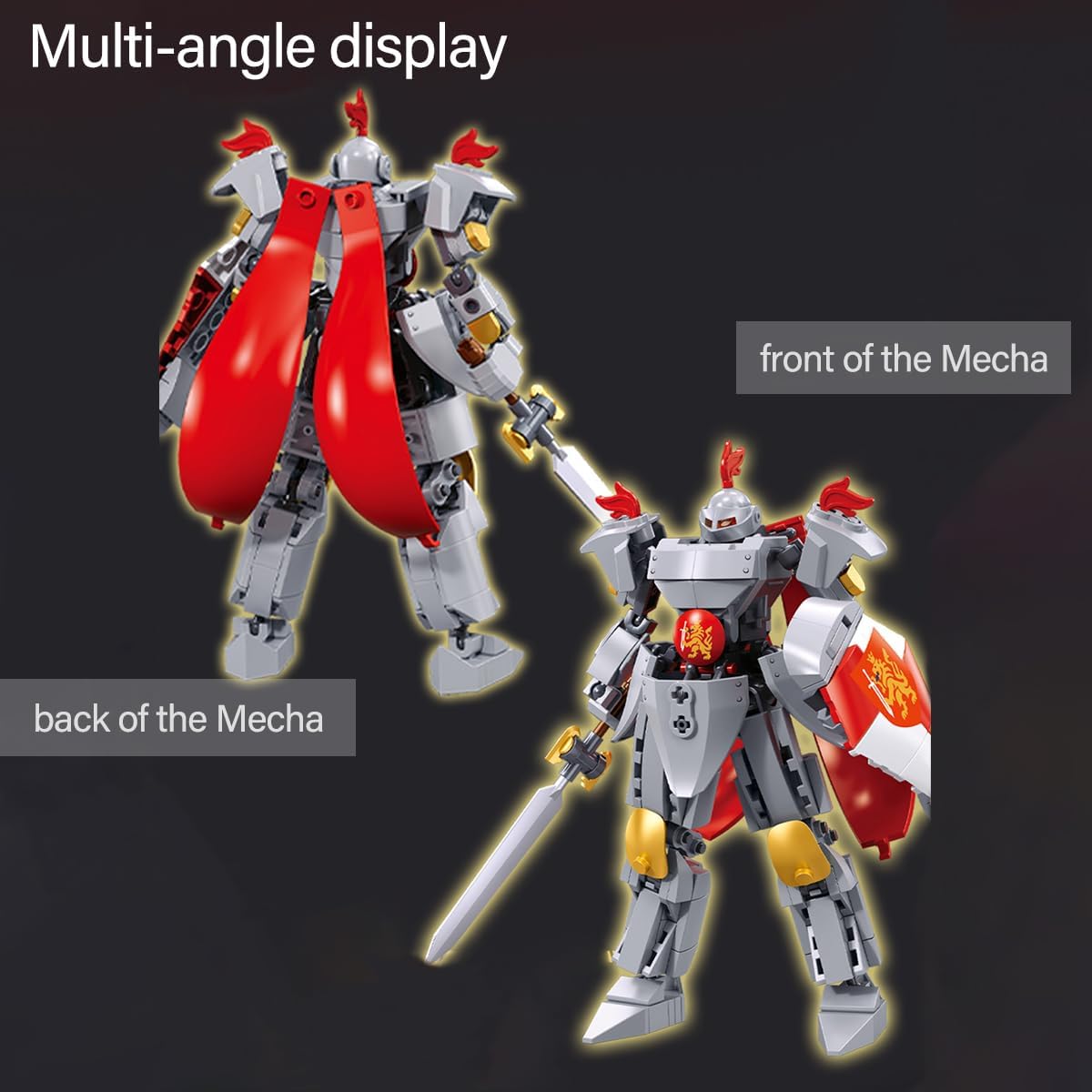 Sword and Shield Knight Manned Mecha Robot Building Blocks Set, Guardian City Transformer Mecha Model Kit, (209+ Pieces) Cool Knight Robot Toy, Suitable for Adults and Children Christmas Birthday Gifts