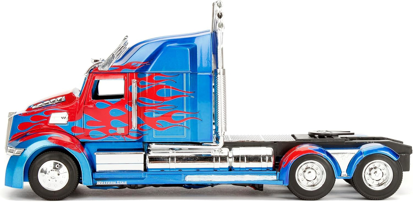 Transformers Optimus Prime 1:24 Diecast Vehicle Blue and Red