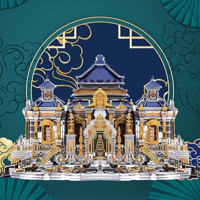 Piececool 3D Metal Puzzles, The Old Summer Palace Chinese Traditional Architecture Building Models Kit to Build for Adults Brain Teaser 3D Puzzle Toys Gift Home Decor DIY Crafts - 358 PCS