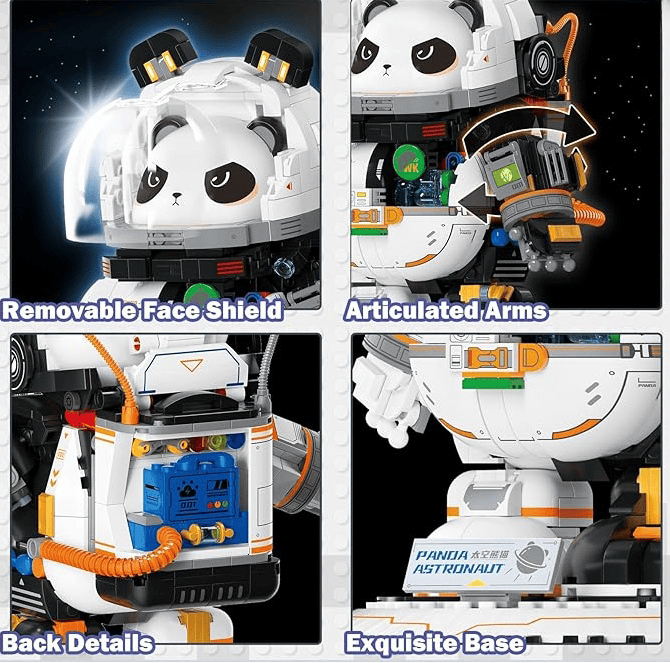 Space Panda Astronaut Building Toys, Cool & Cute Animals Panda Bear Display Model, Space Toys Sets for Adults Kids Boys Girls Aged 8 9 10 11 12 13 14+, Ideal Gifts Idea(829 Pieces)