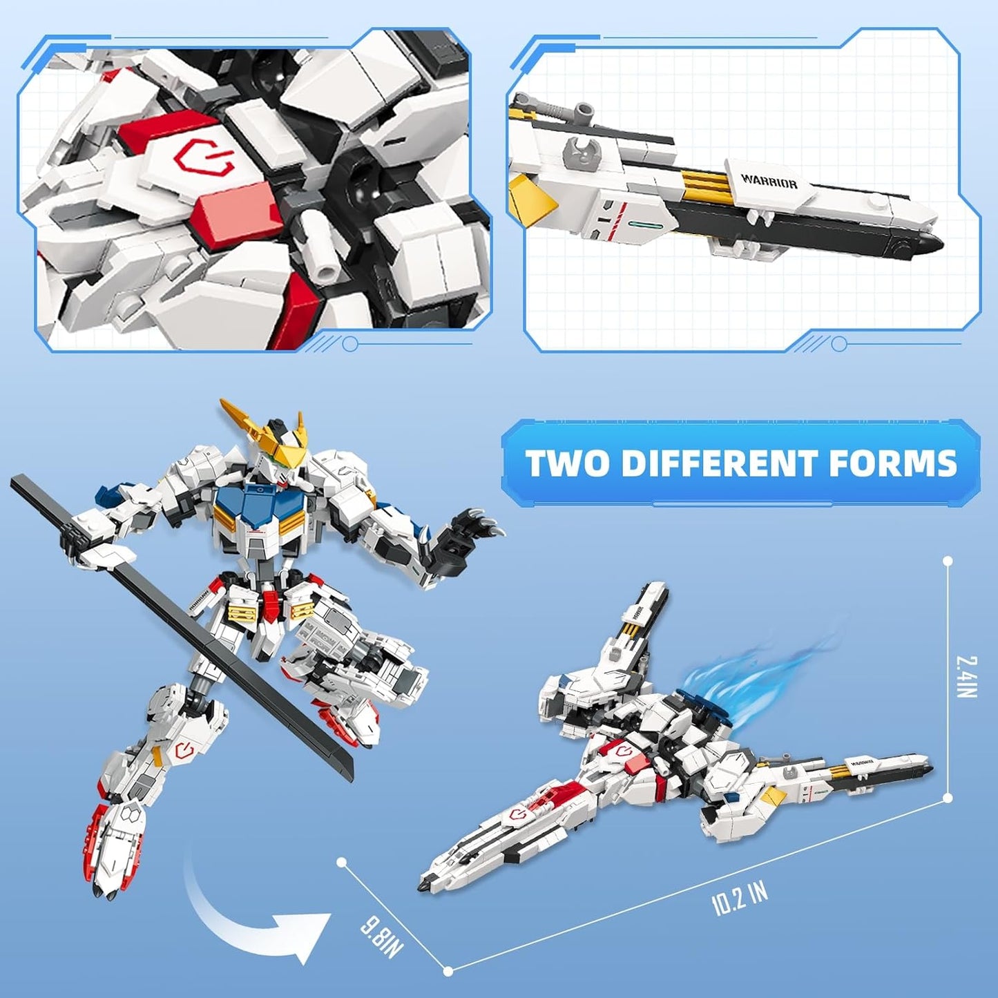 Transforming Robot Building Set for Adults, 2 in 1 City Warrior Mech & Fighter Jet Building Toy Model, 952 Pcs Creative Collectible Gift for Boys Kids 8-12,