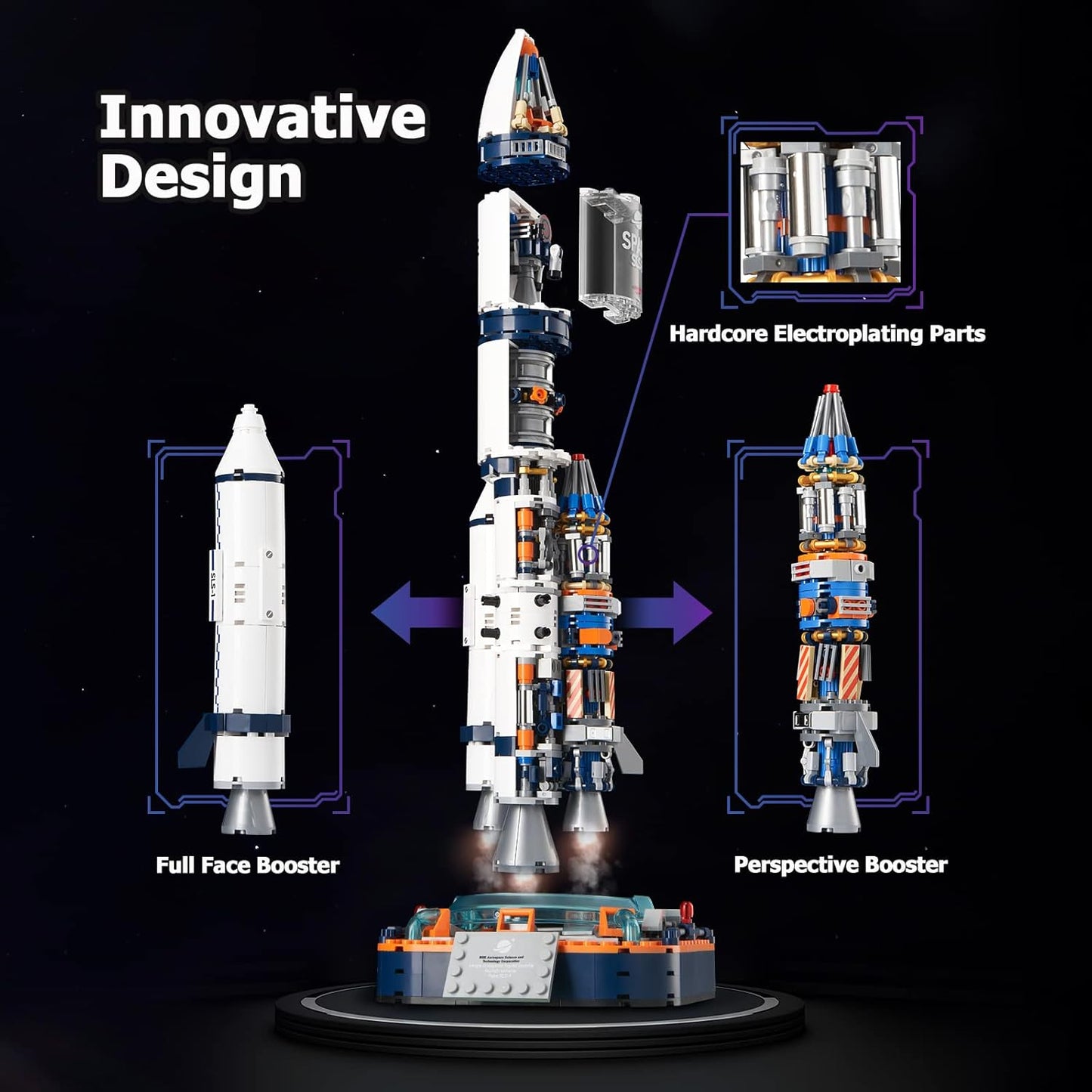 Space Exploration Rocket Building Blocks Toys, Collectible and Display Model Kits, Creative Gifts for Adult Boys Girls Ages 8+ (863 Pieces)