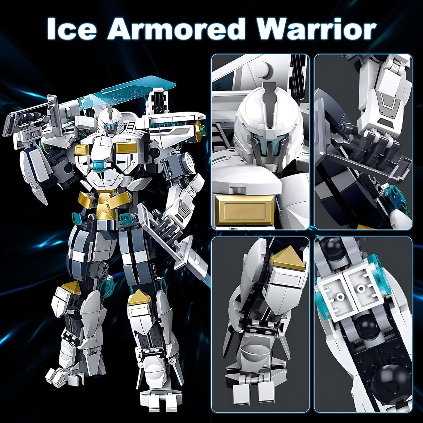 Ice Warrior Mech Robot Building Set for Adults, Cool Sci-Fi City Protector Battle Model Toys for Boys 8+, Creative Action Mech Gifts Perfect for Christmas Birthday (561 Pcs)