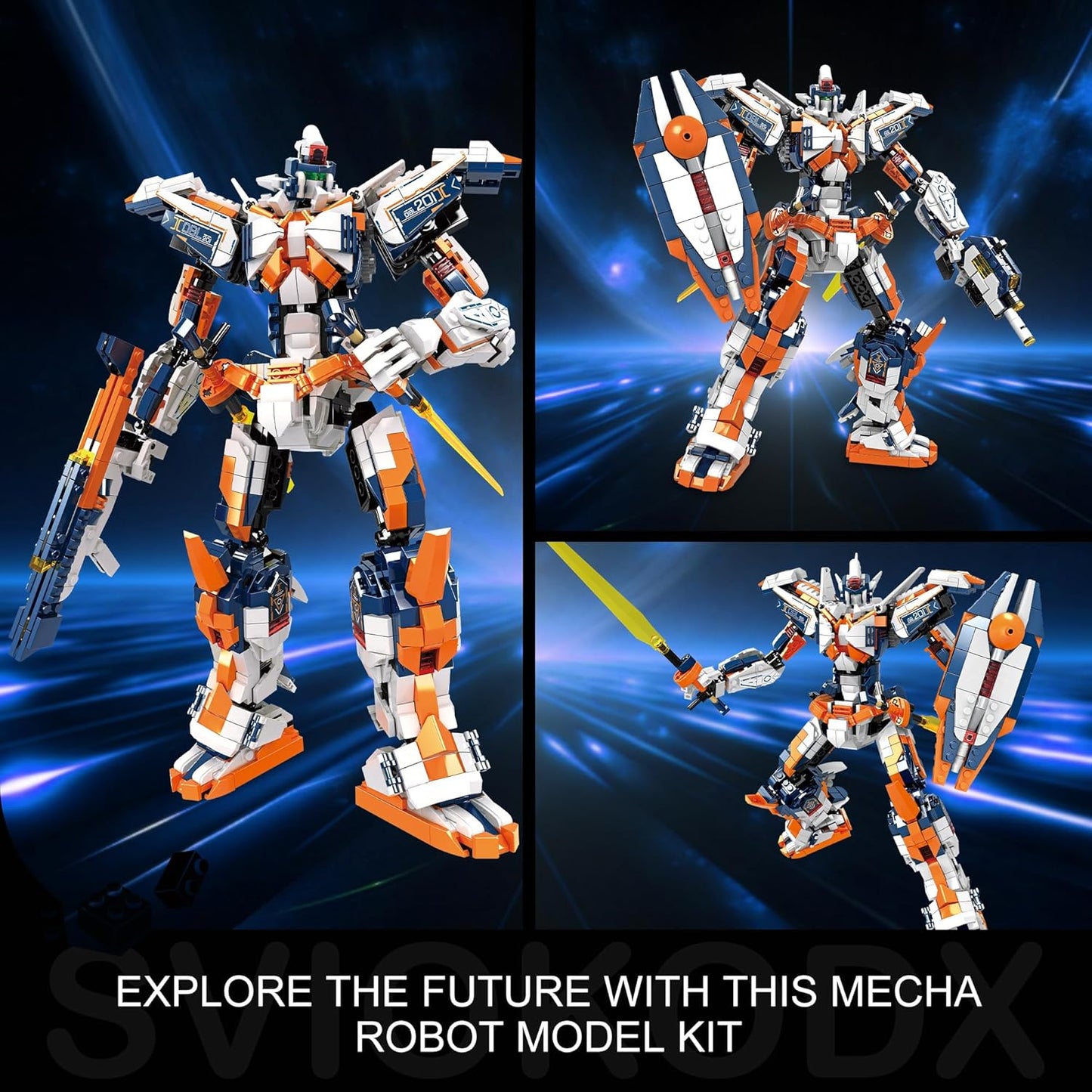 Mecha building block set, Sky Liberator robot model set (for adults), cool technology building block mecha, collection set for boys over 8 years old (1451 building blocks)