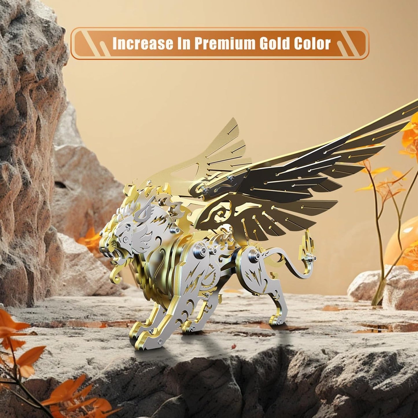 FILASLFT 3D Metal Puzzles for Adults,3D Metal Model Kits Mechanical Golden White Tiger,Steel 3D Puzzles Stainless Steel Ornaments for Adults Home Decor Art Craft Gifts Toys., 16.2cm*12.1cm*15.7cm Brand: FILASLFT