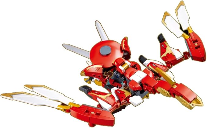 Transformer Mech Robot Building Blocks Set, Cool Warrior Robot as Christmas Birthday Gift for Adults and Children (Red Mech 248 Pieces)