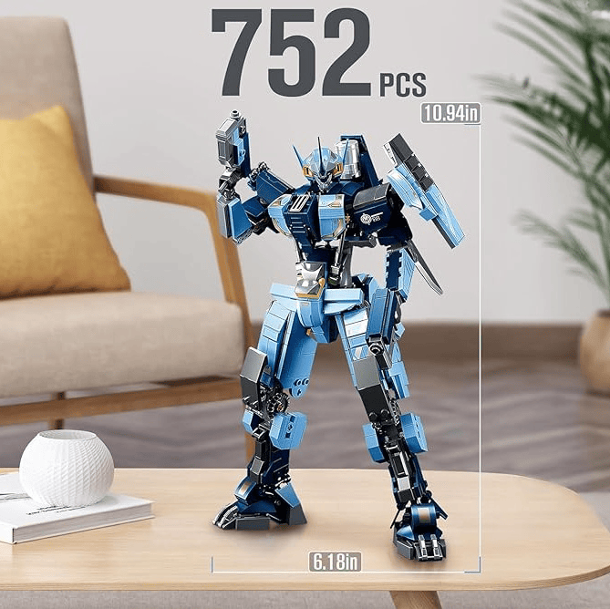 Mech Robot Building Blocks Set (For Adults), 752 Pieces Cool Warrior Model Set, City Justice Hero Toy Set, Best Gift for Teen Boys Aged 6 7 8 9 10+,