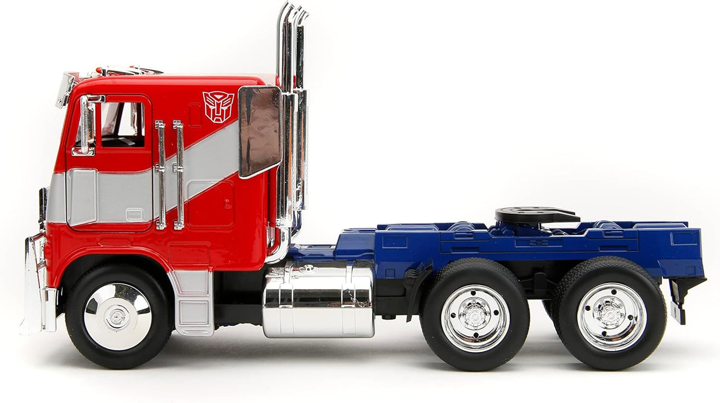 Transformers Beasts Rise 1:24 Optimus Prime with Robot Chassis Diecast Car, Toys for Kids and Adults