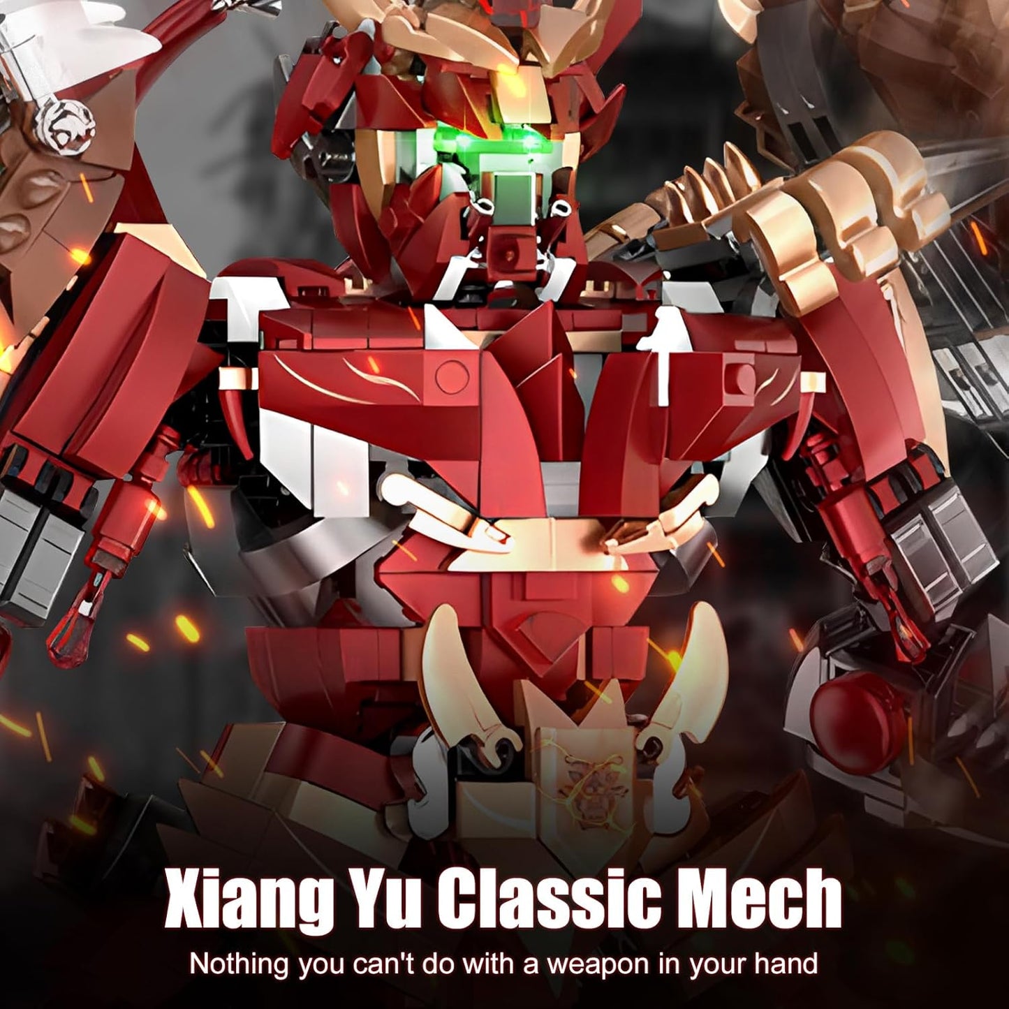 Mech Robot Building Set, China Mythical Hero Xiang Yu Chinoiserie Mech Action Figures Model Kit, Classic Chinoiserie Mecha Collectible Display Toys Gifts for Kids Adults 12+ (1650PCS)