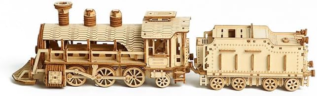 3D Wooden Adult Jigsaw Model Train Building Blocks Set Men Mechanical Jigsaw DIY Assembly Jigsaw Train Model Kit