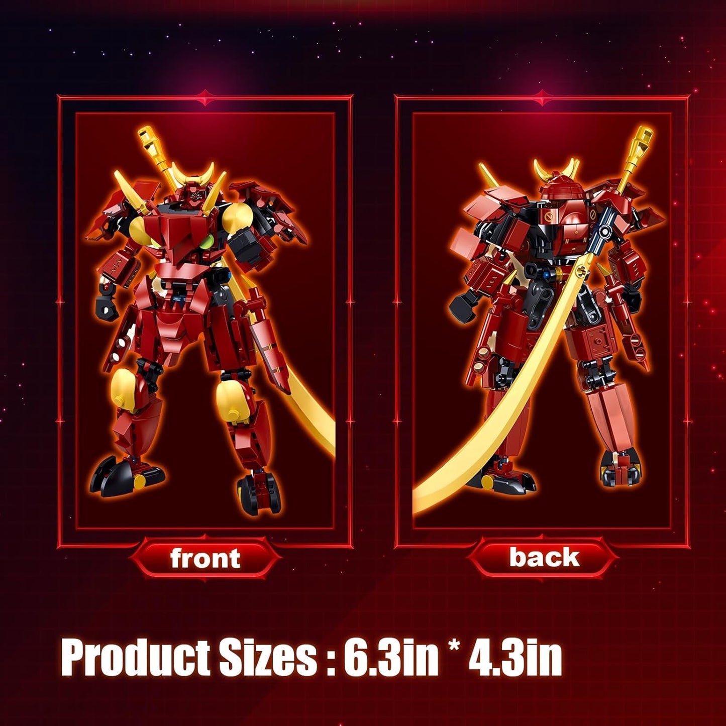 Red Samurai Mech Warrior Model Toy Building Sets