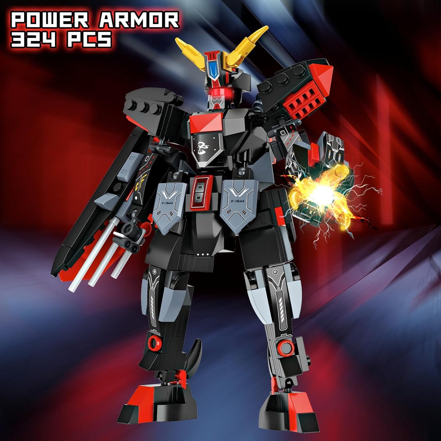 Infinity Mech Building Toys - Set of 4 Warrior Robots with Red Armor, Military Armor, Giant Demon and Power Armor Collectible Mech Kits, Ideal Gift for Kids Ages 6+ (1,269 Pieces)