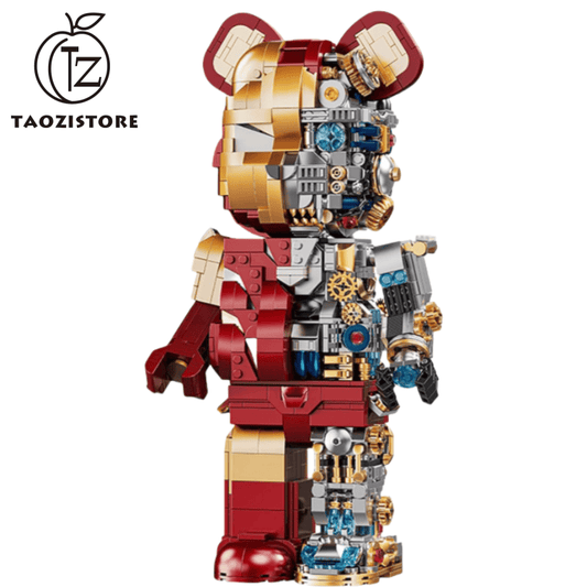 Mecha Bear Building Block Kit Robot Building-Bricks Set Gifts for Adults and Teen Collectible Half-Mecha Detail Building Sets(1647 Pieces)